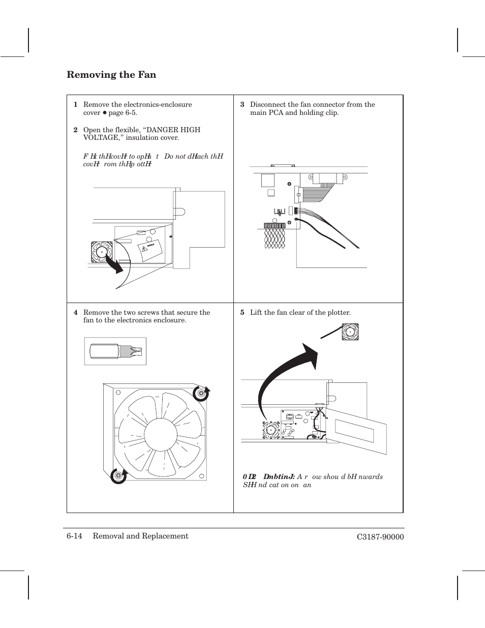 Removing the fan | HP 220 User Manual | Page 78 / 246