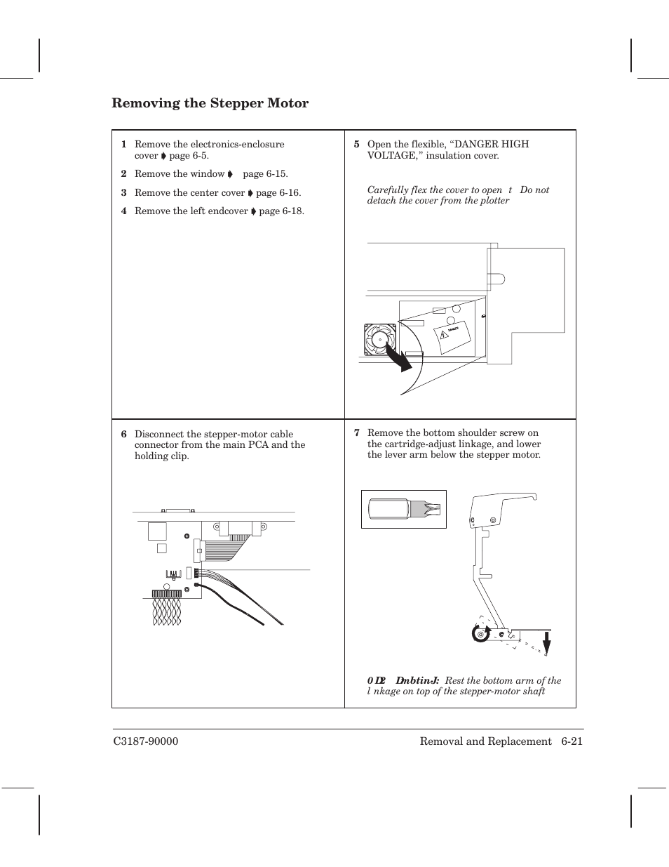 Removing the stepper motor | HP 220 User Manual | Page 85 / 246