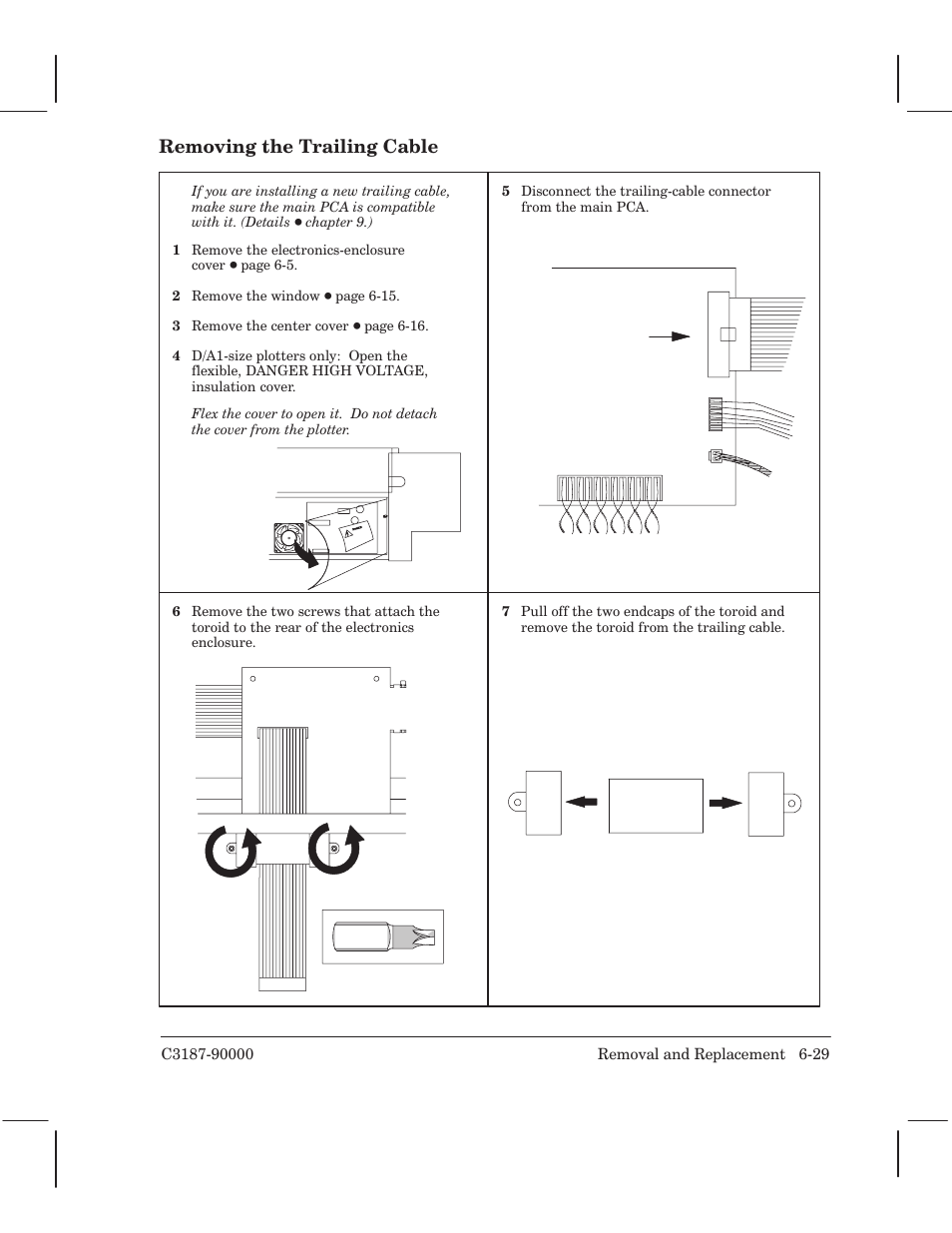 Removing the trailing cable | HP 220 User Manual | Page 93 / 246