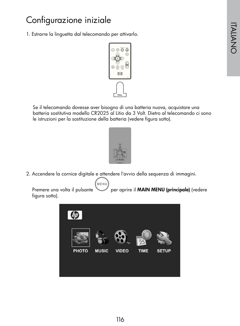 Configurazione iniziale, Italiano | HP DF770 User Manual | Page 117 / 356