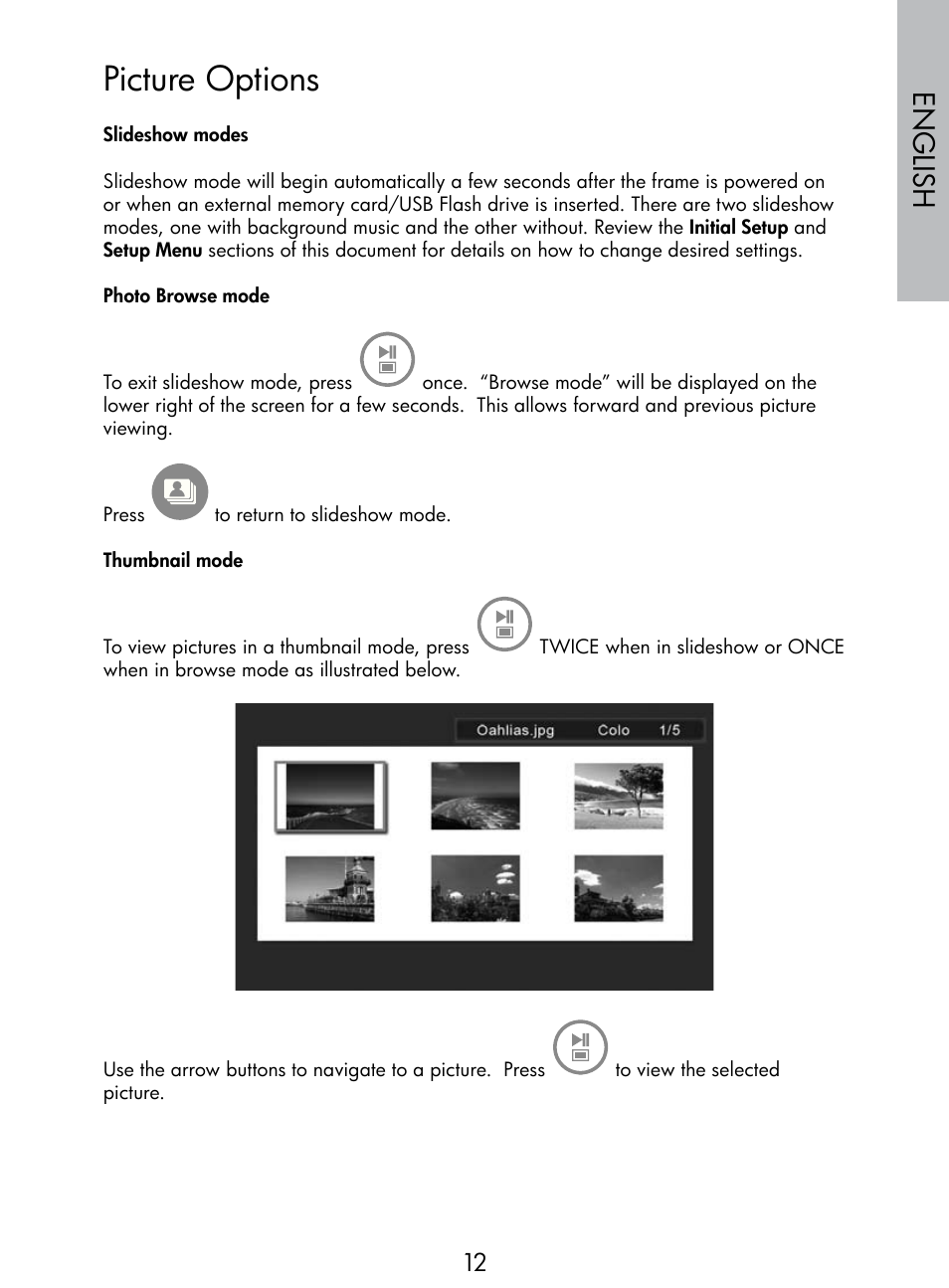 Picture options, English | HP DF770 User Manual | Page 13 / 356