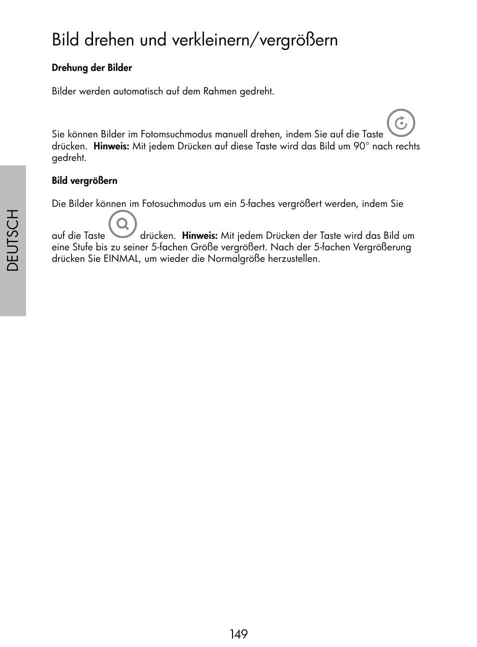 Bild drehen und verkleinern/vergrößern, Deutsch | HP DF770 User Manual | Page 150 / 356