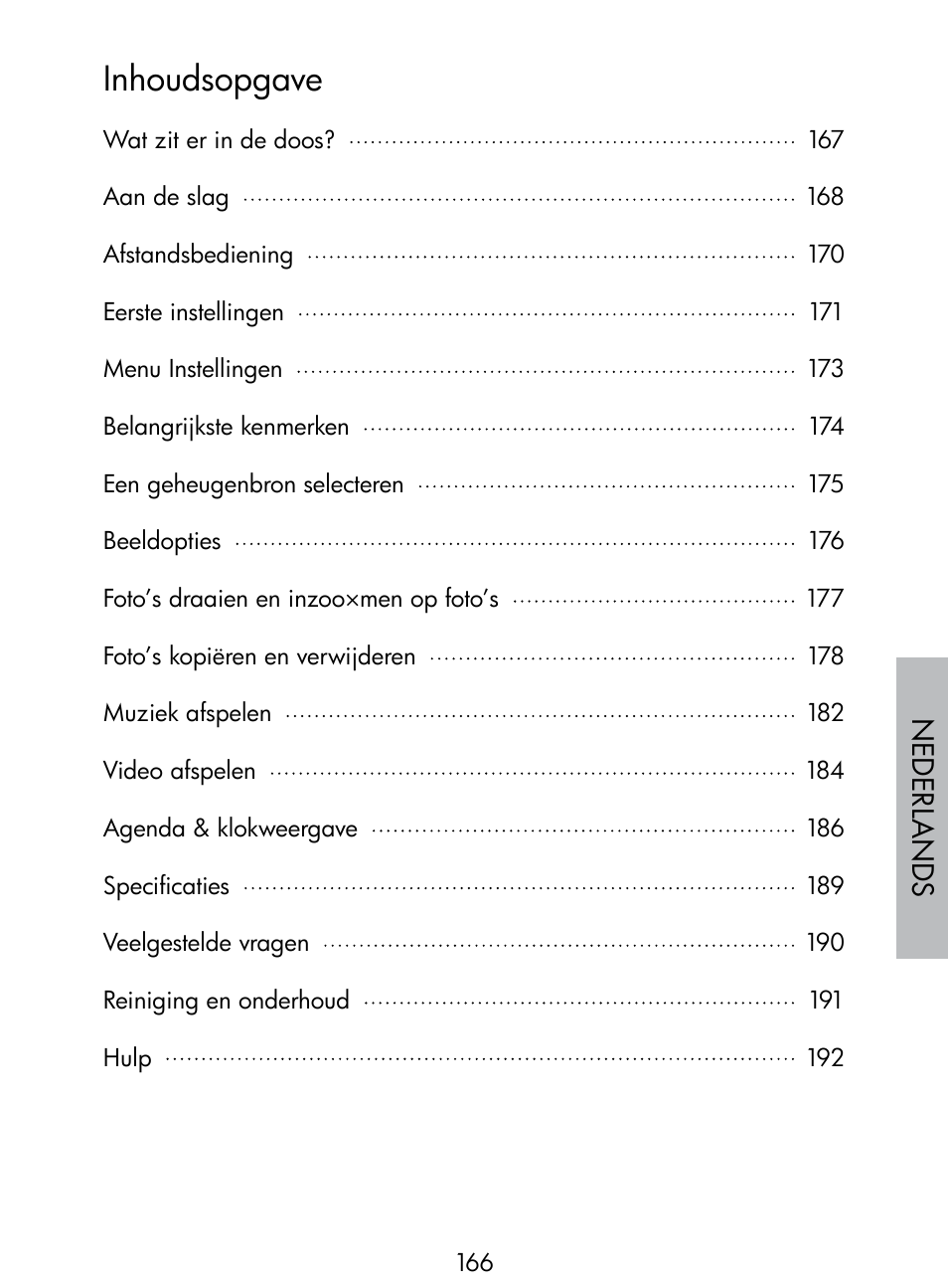 Inhoudsopgave | HP DF770 User Manual | Page 167 / 356