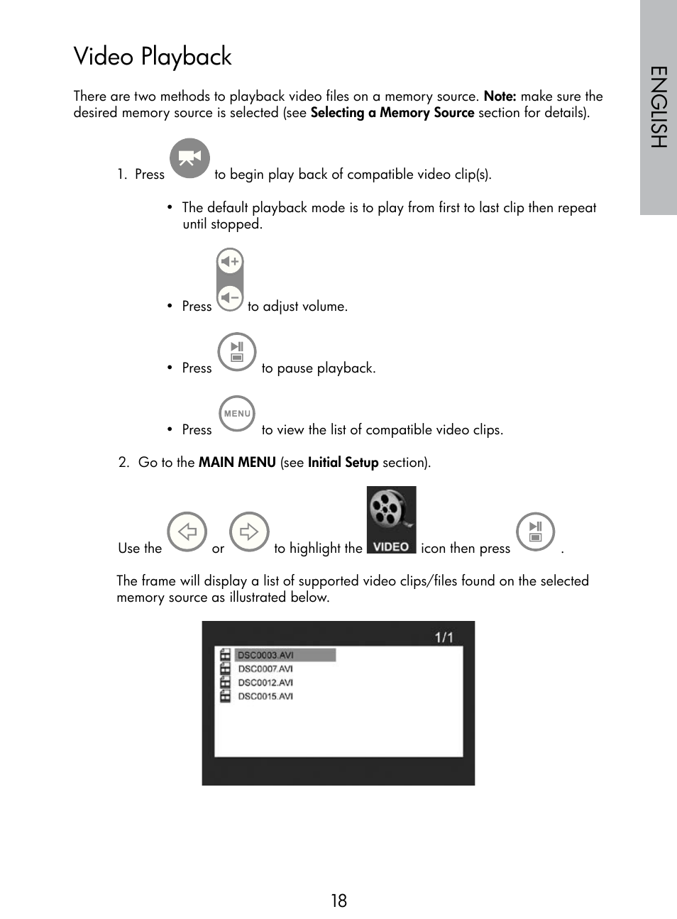 Video playback, English | HP DF770 User Manual | Page 19 / 356