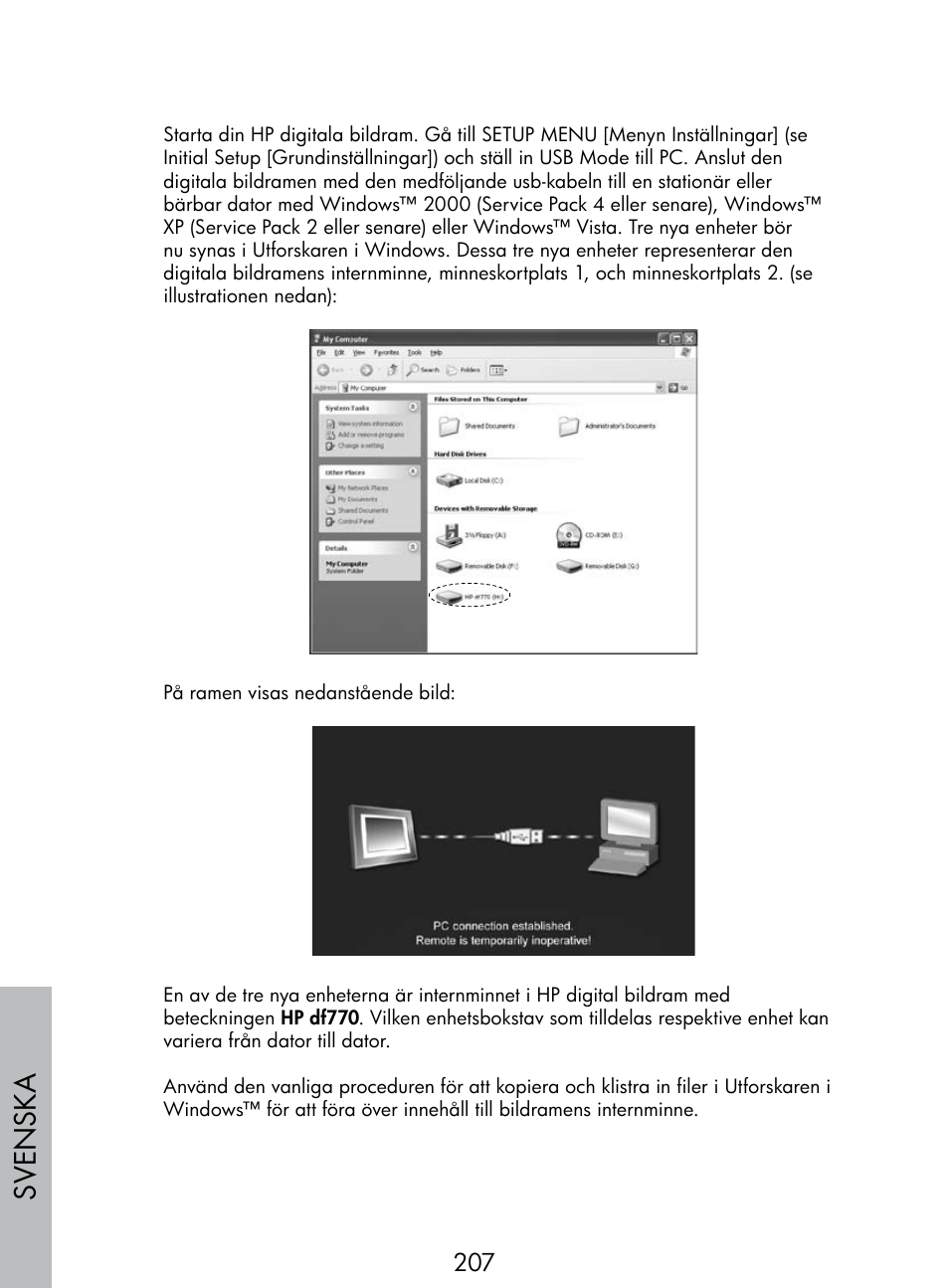 Sv enska | HP DF770 User Manual | Page 208 / 356