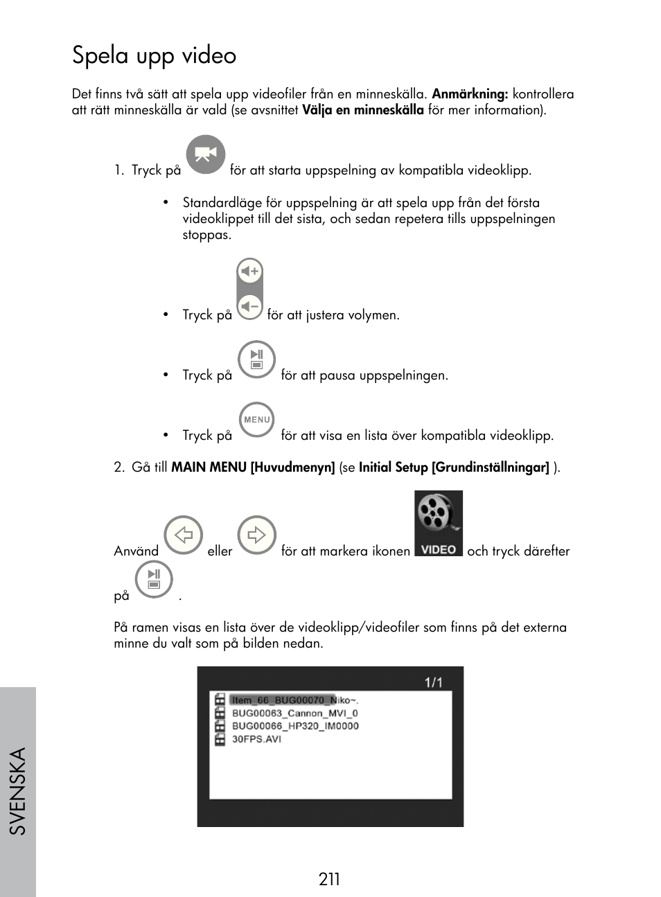 Spela upp video, Sv enska | HP DF770 User Manual | Page 212 / 356