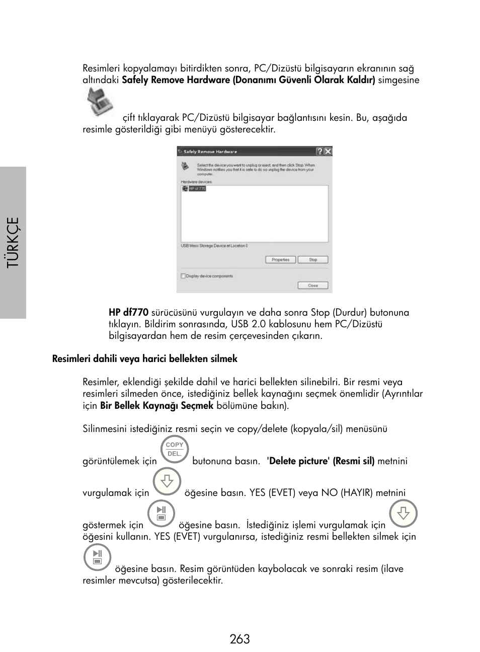 Türkç e | HP DF770 User Manual | Page 264 / 356