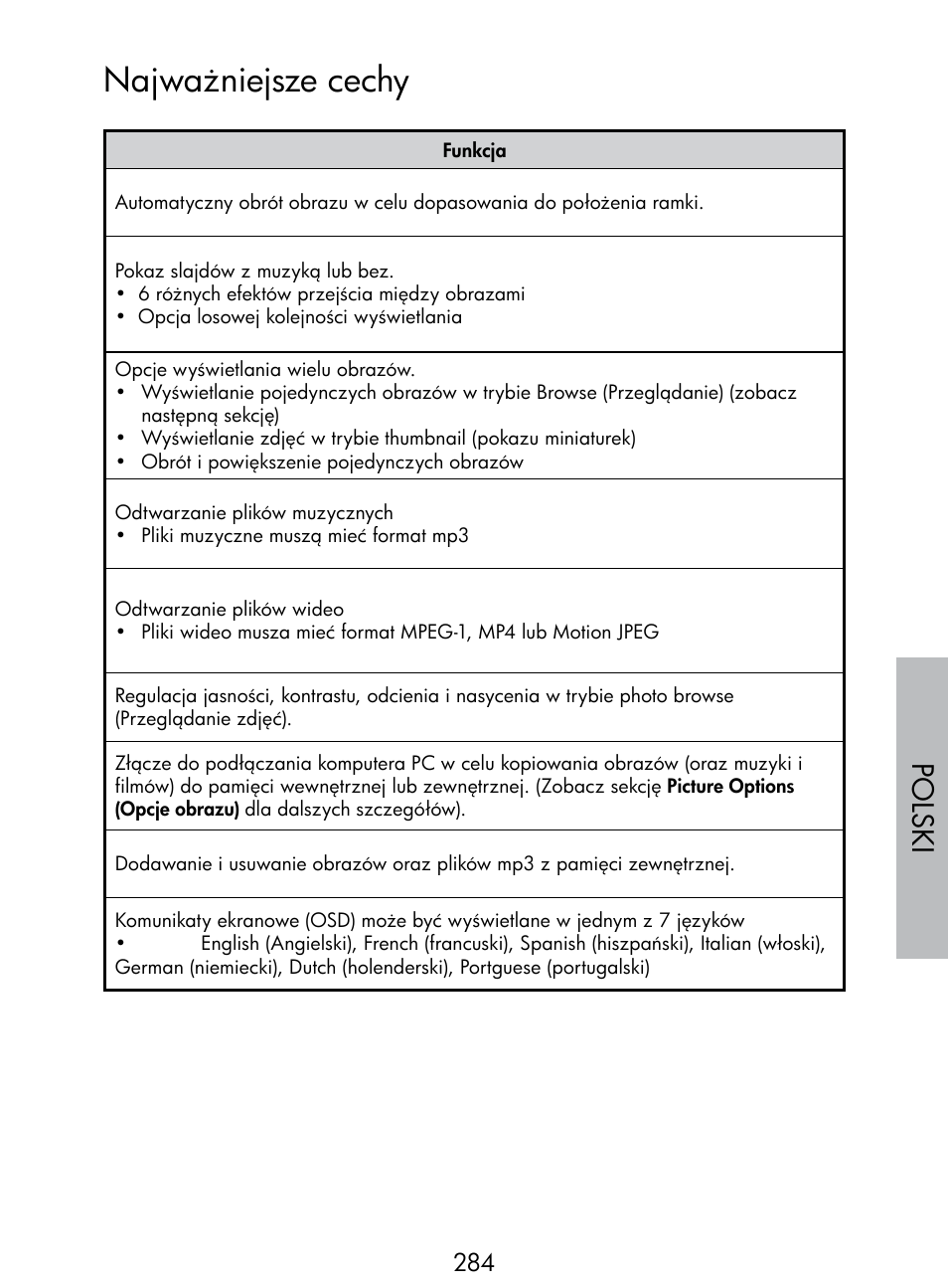 Najważniejsze cechy, Polski | HP DF770 User Manual | Page 285 / 356