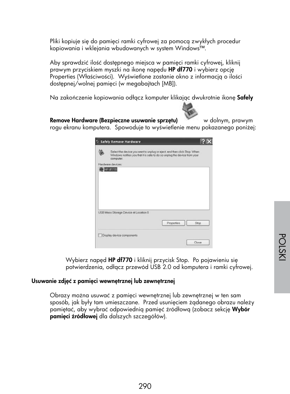 Polski | HP DF770 User Manual | Page 291 / 356