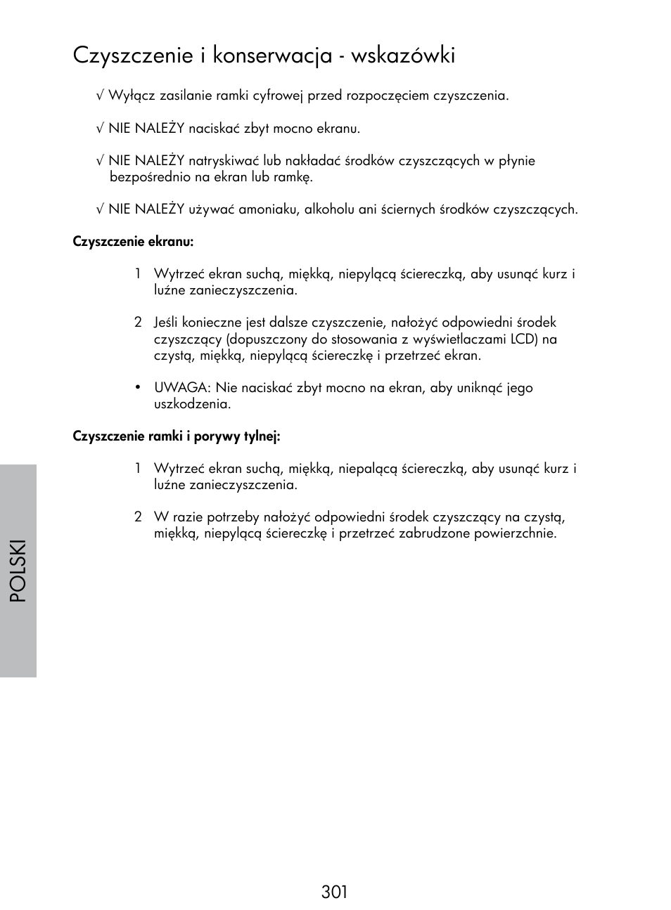 Czyszczenie i konserwacja - wskazówki, Polski | HP DF770 User Manual | Page 302 / 356