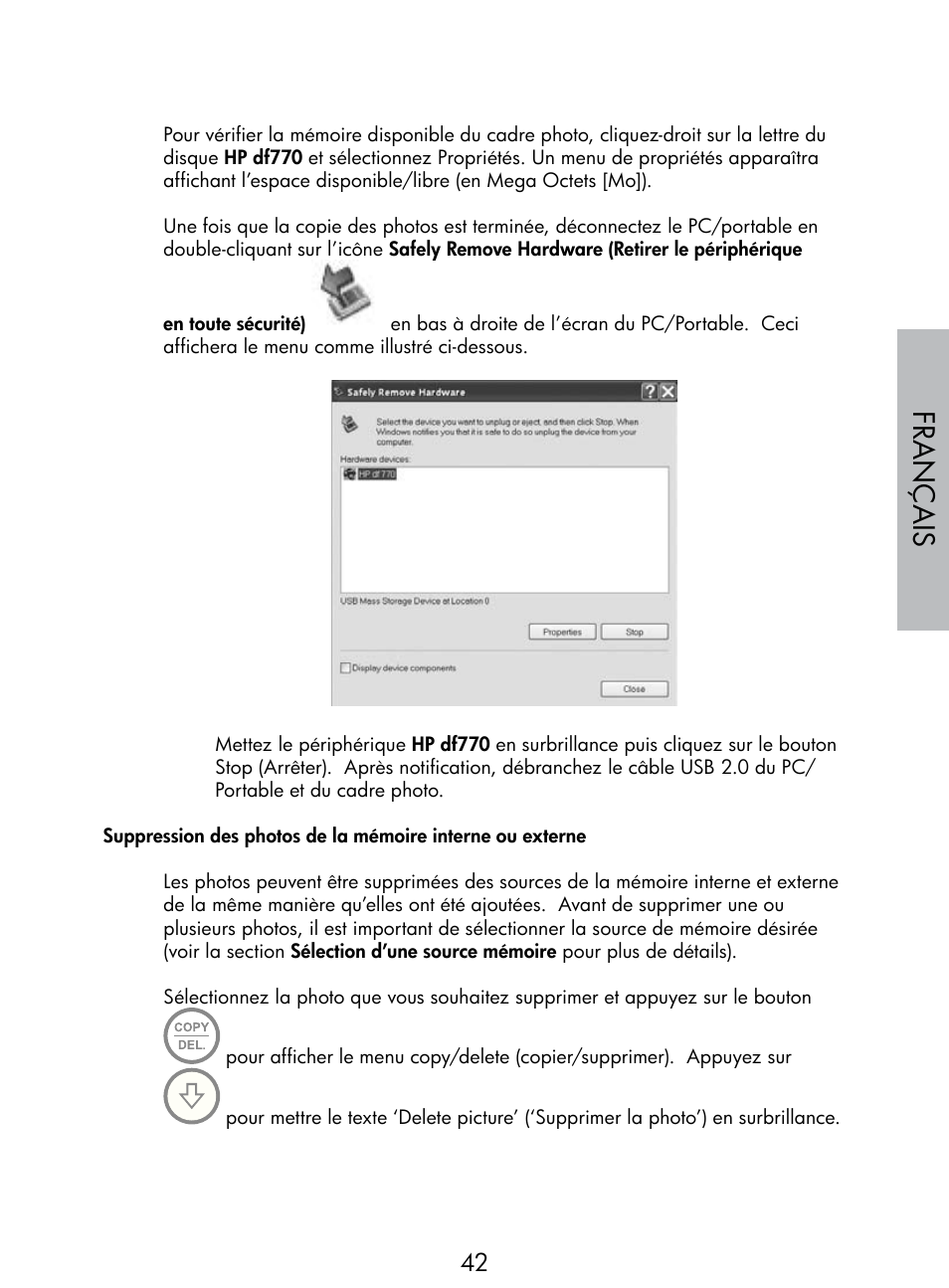 Français | HP DF770 User Manual | Page 43 / 356