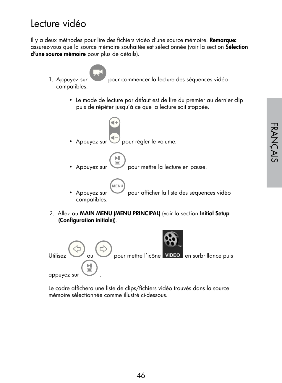 Lecture vidéo, Français | HP DF770 User Manual | Page 47 / 356