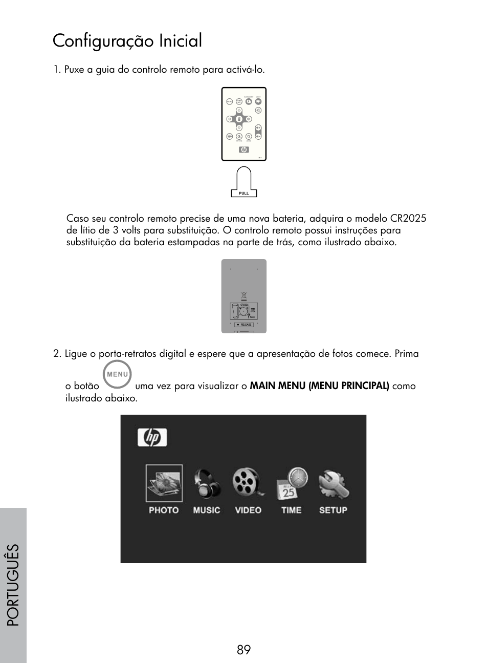 Configuração inicial, Por tuguês | HP DF770 User Manual | Page 90 / 356