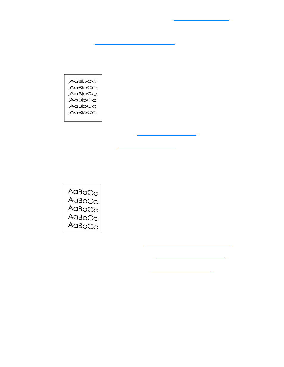 Misformed characters, Page skew | HP 3300mfp User Manual | Page 165 / 259