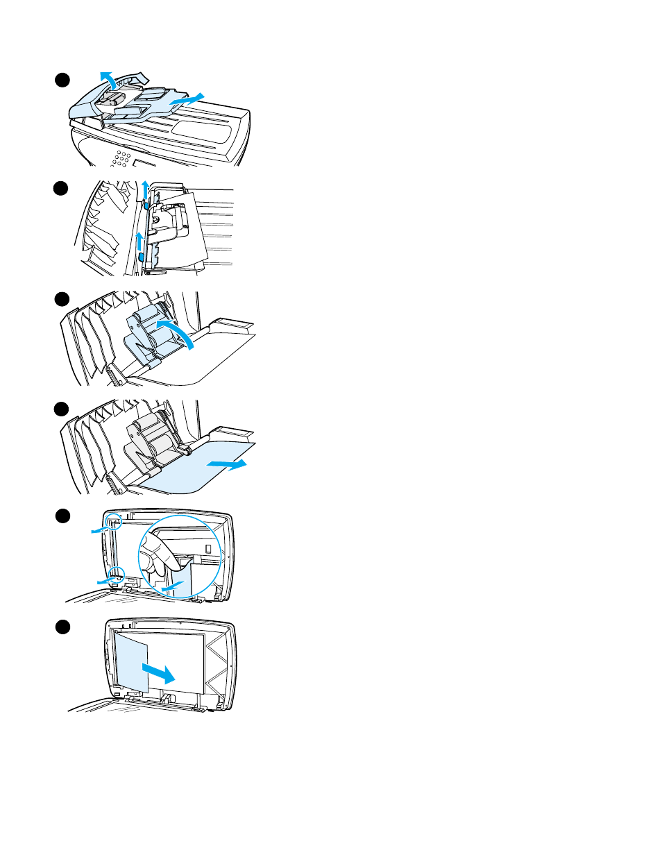 Removing a jammed adf page | HP 3300mfp User Manual | Page 172 / 259