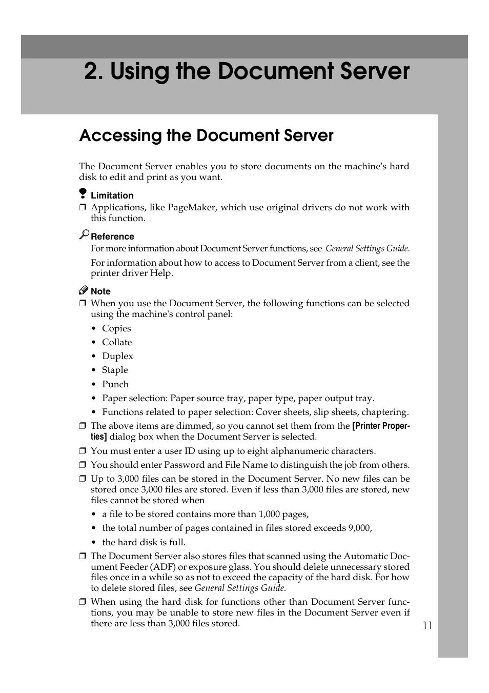  using the document server, Accessing the document server, Using the document server | HP 2045 User Manual | Page 17 / 76