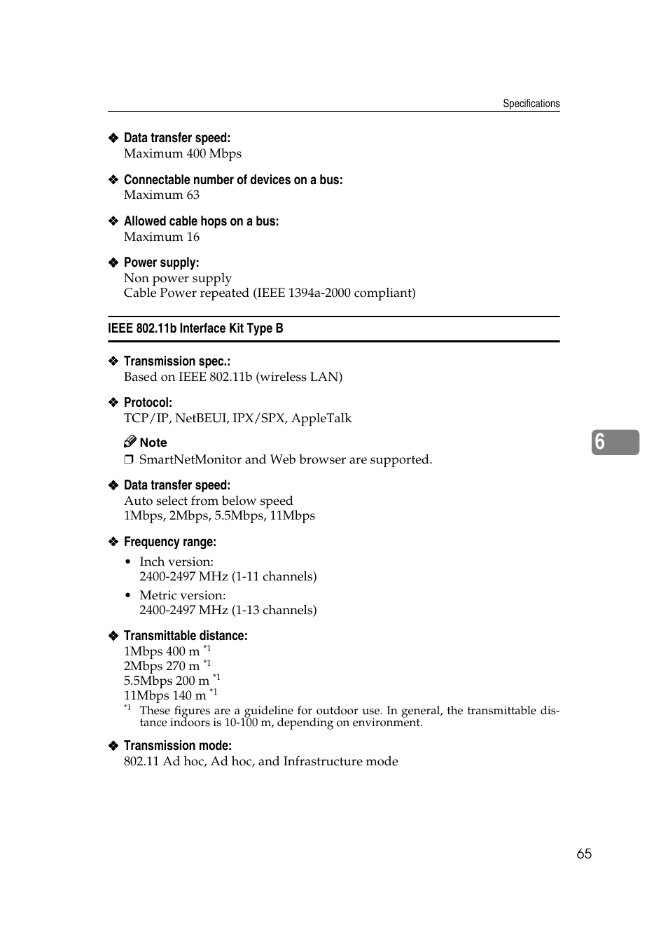 Ieee 802.11b interface kit type b | HP 2045 User Manual | Page 71 / 76