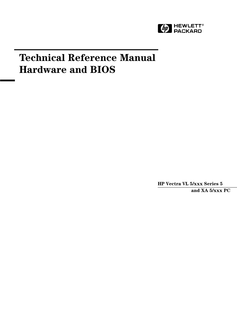 HP Vectra VL 5/xxx Series 5 User Manual | 90 pages