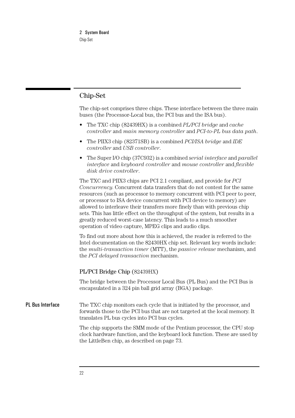 Chip-set | HP Vectra VL 5/xxx Series 5 User Manual | Page 22 / 90