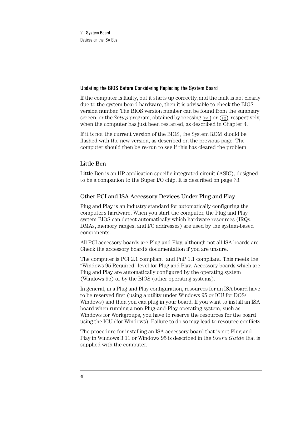 HP Vectra VL 5/xxx Series 5 User Manual | Page 40 / 90