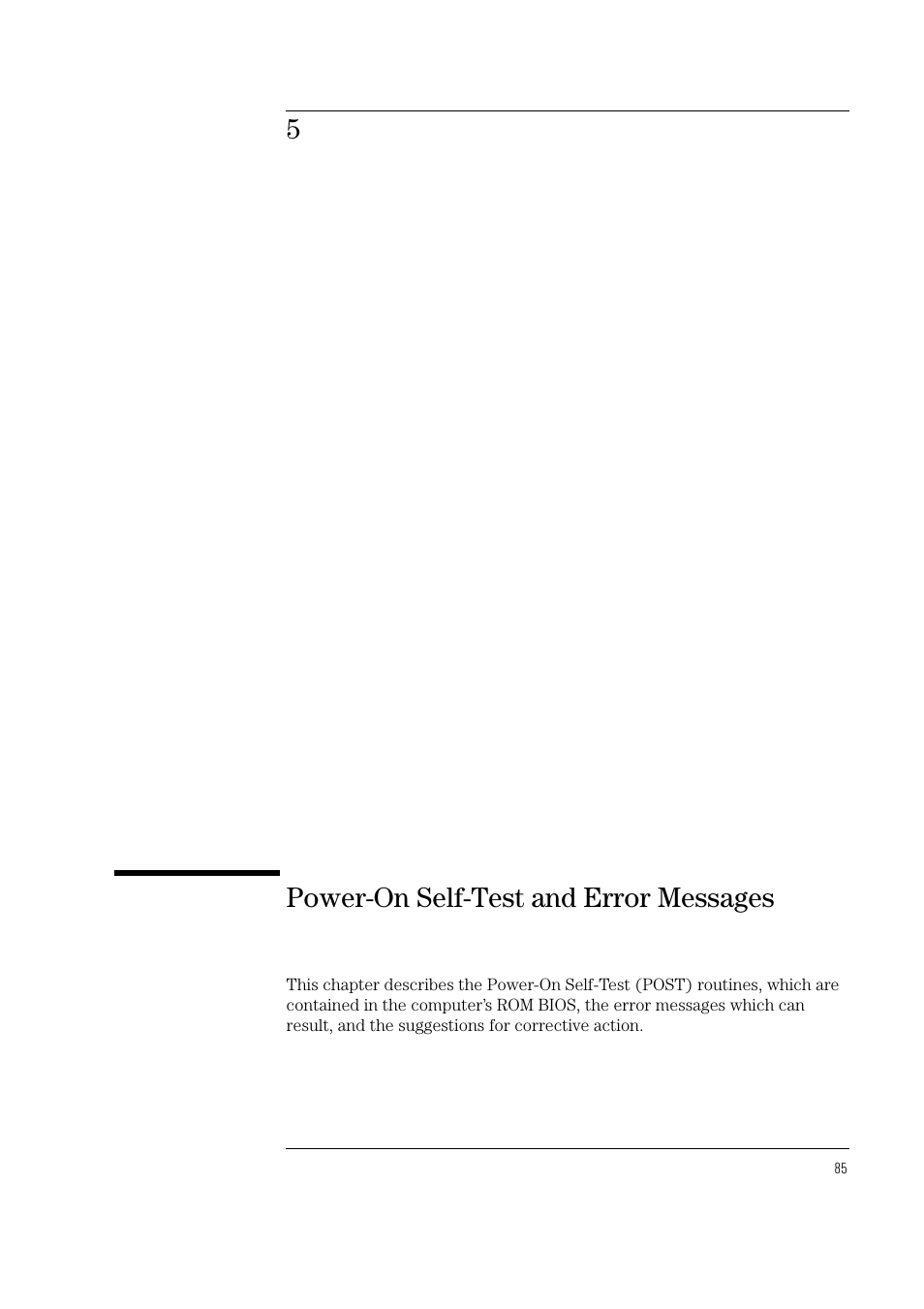 5power-on self-test and error messages | HP Vectra VL 5/xxx Series 5 User Manual | Page 85 / 90