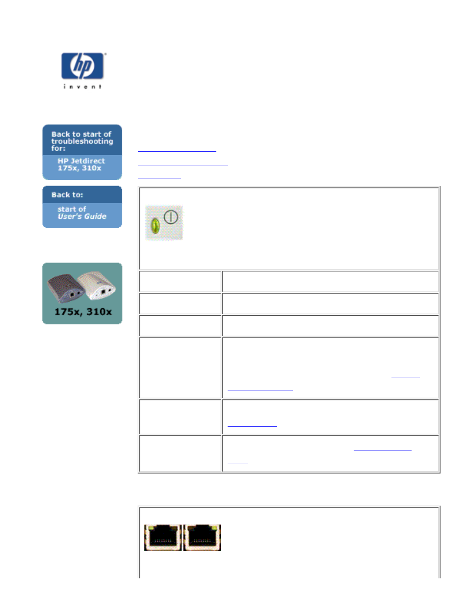 Interpreting the lights on the print server | HP 310X User Manual | Page 132 / 202