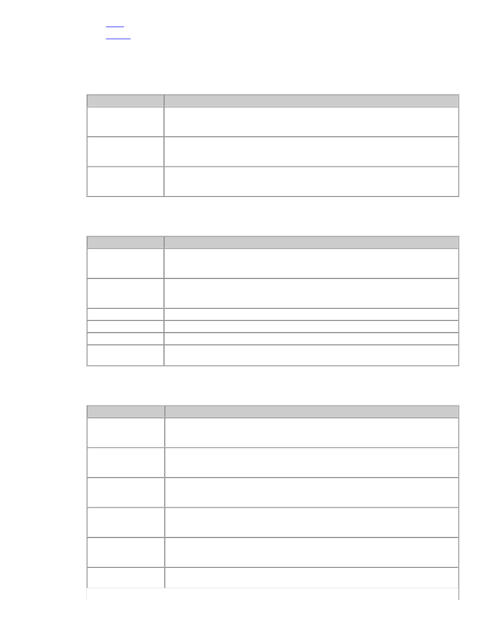 General, Tcp/ip: main, Parameters | Tcp/ip: print option | HP 310X User Manual | Page 37 / 202