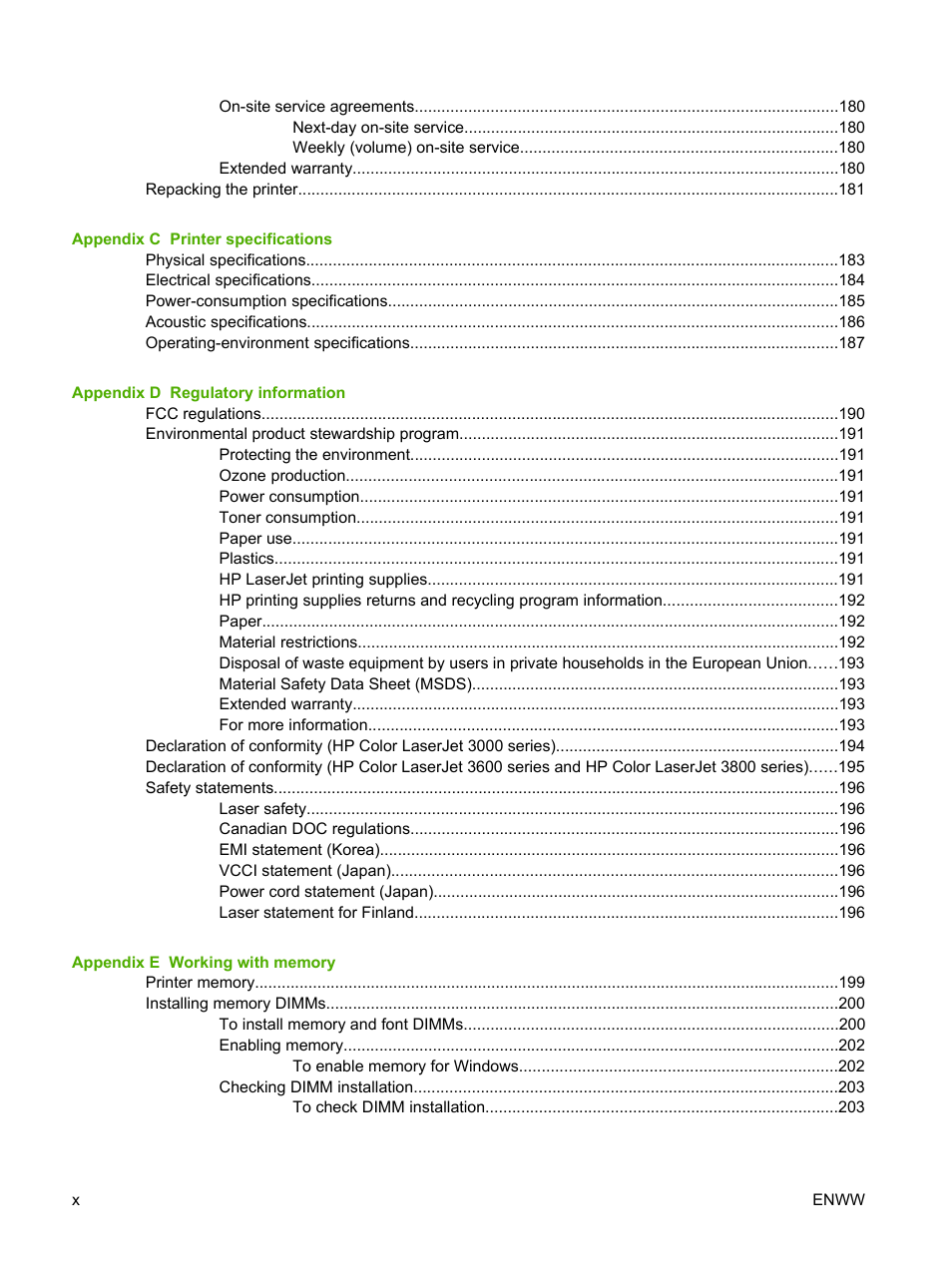 HP 3800 User Manual | Page 12 / 226