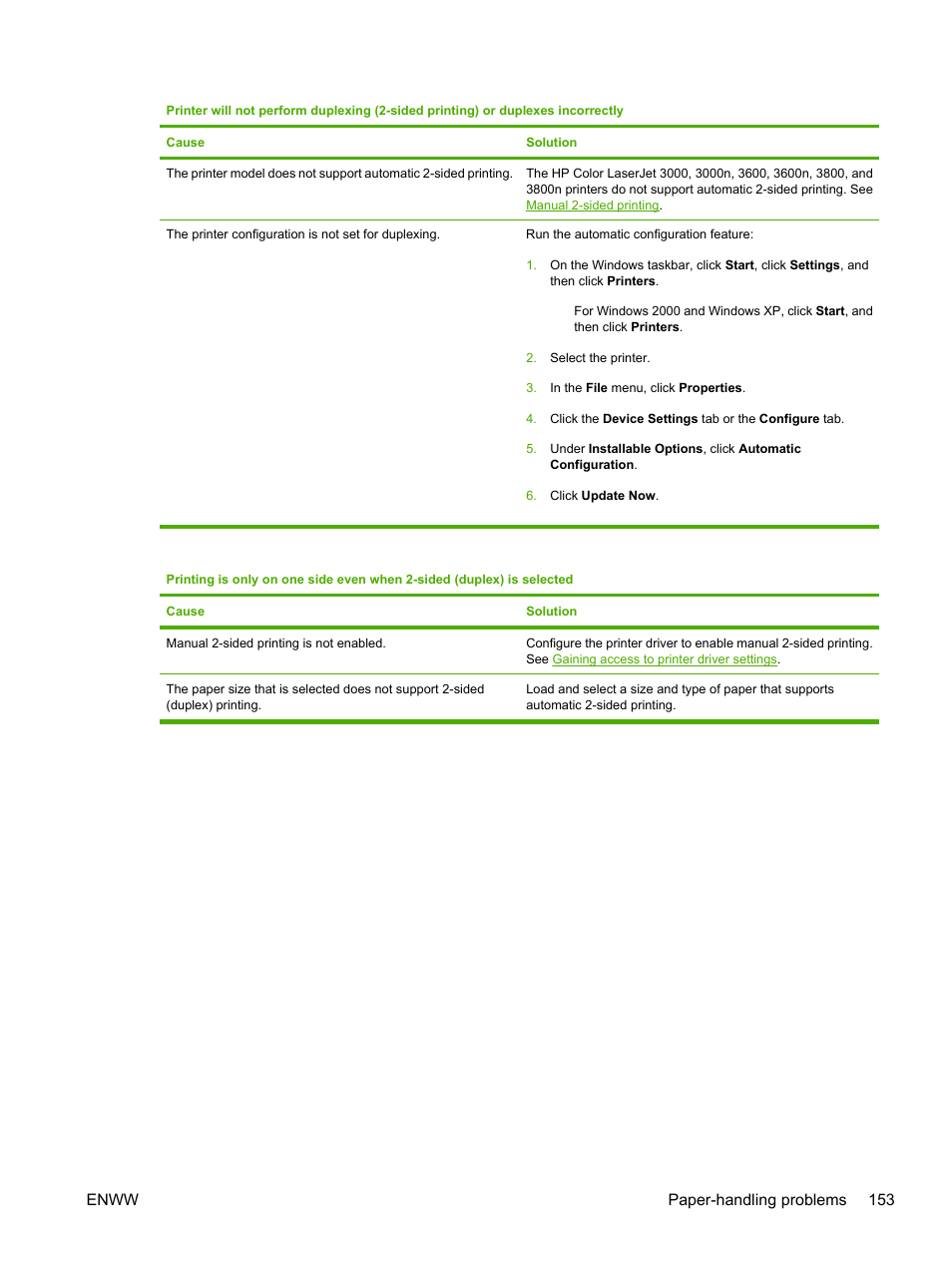 Enww paper-handling problems 153 | HP 3800 User Manual | Page 167 / 226