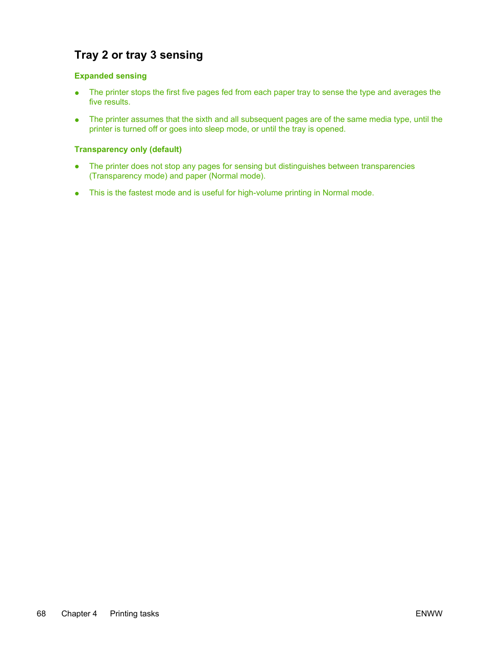 Tray 2 or tray 3 sensing | HP 3800 User Manual | Page 82 / 226