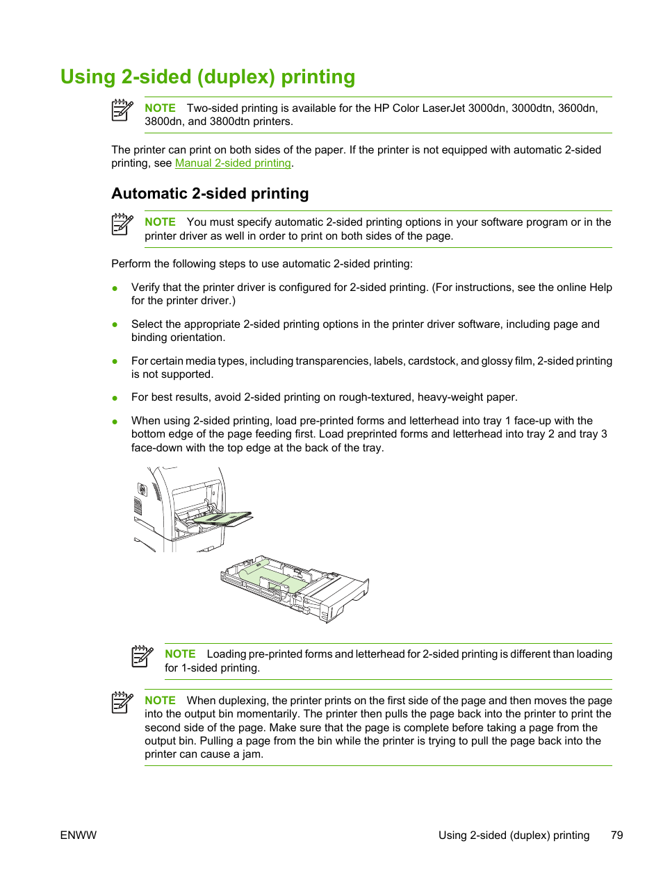 Using 2-sided (duplex) printing, Automatic 2-sided printing, For more | HP 3800 User Manual | Page 93 / 226