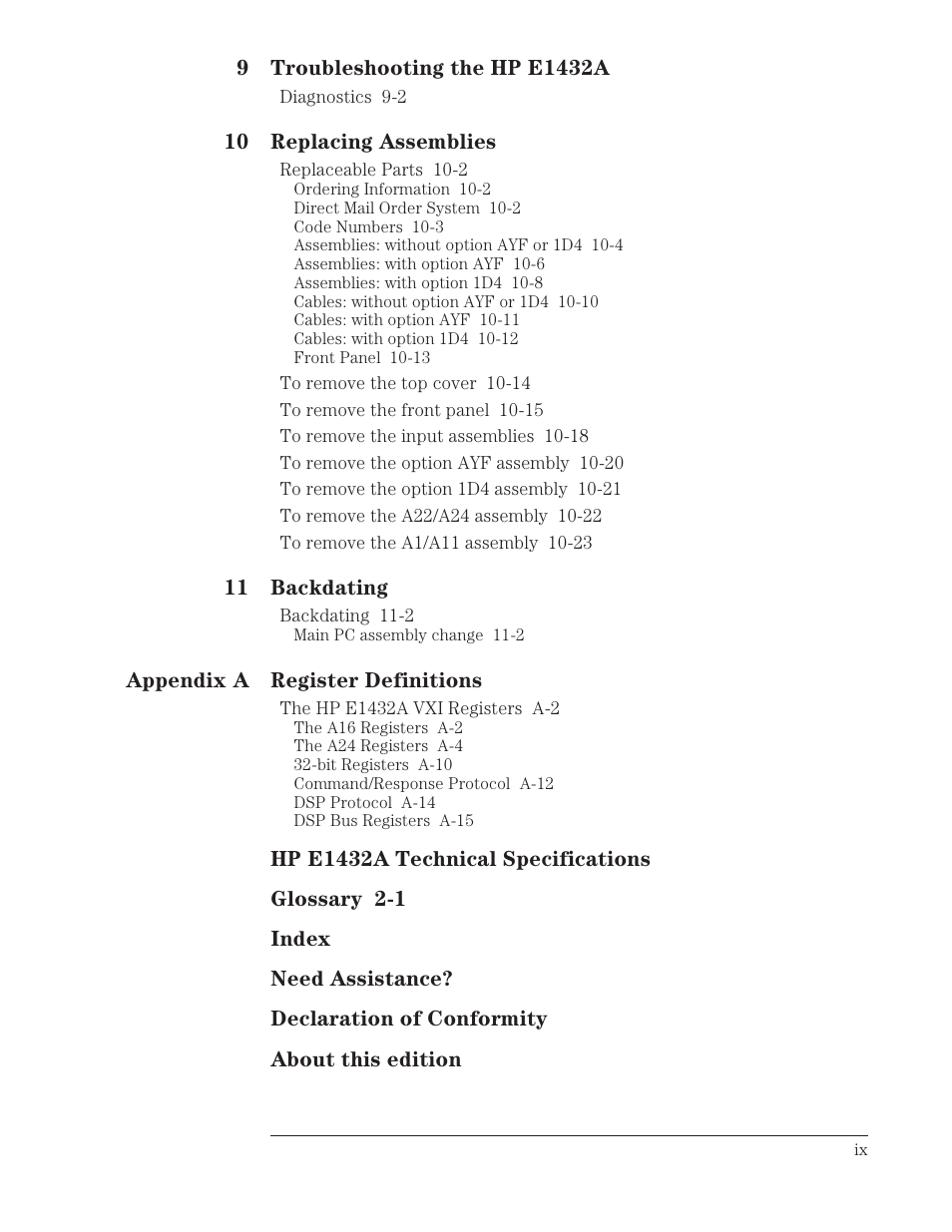 HP VXI E1432A User Manual | Page 10 / 222