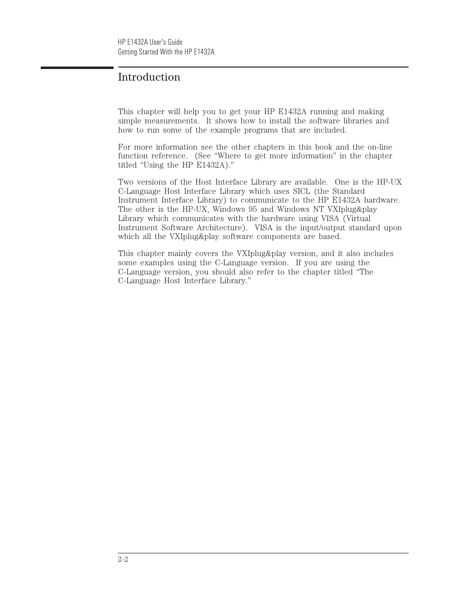 Introduction | HP VXI E1432A User Manual | Page 21 / 222