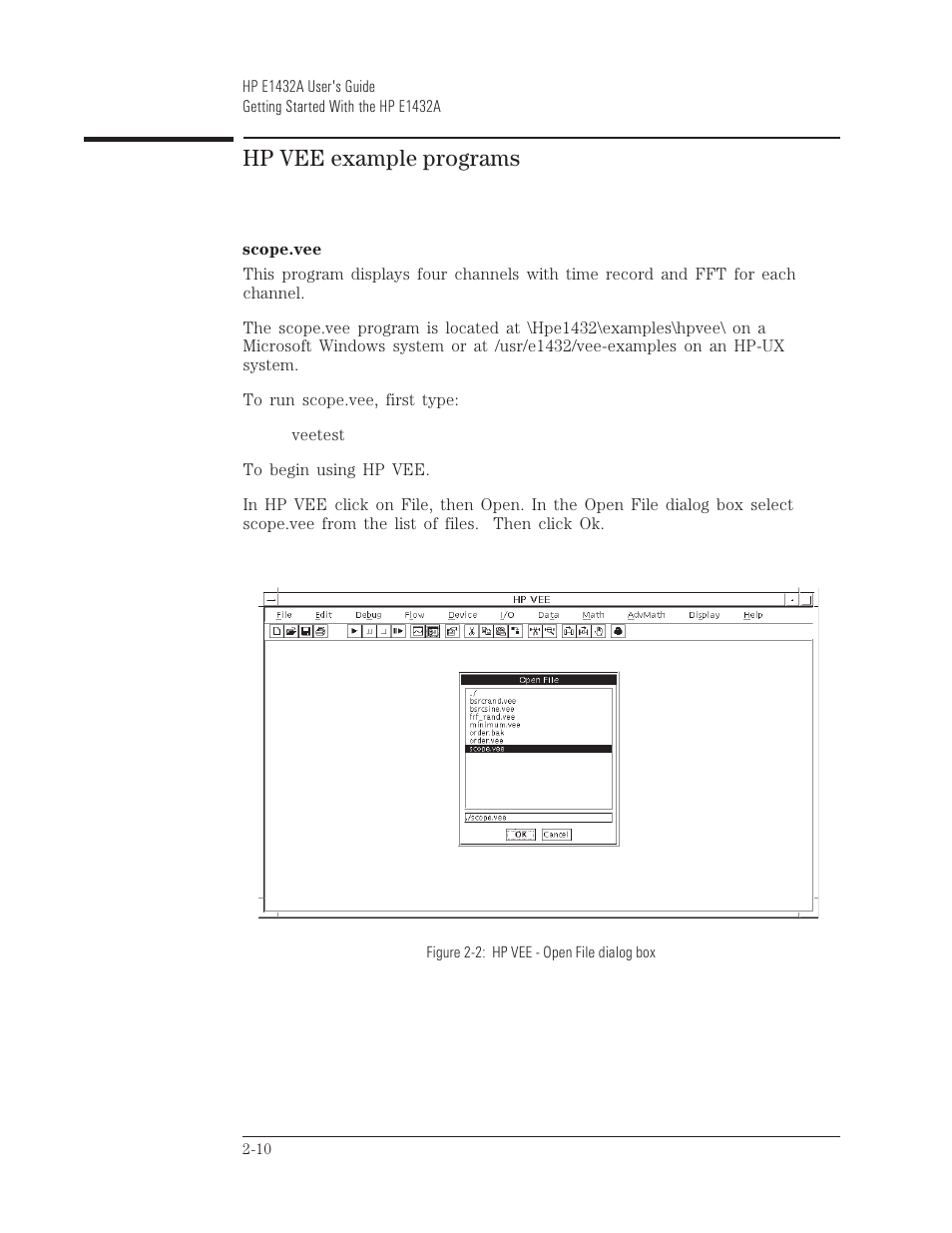 Hp vee example programs | HP VXI E1432A User Manual | Page 29 / 222