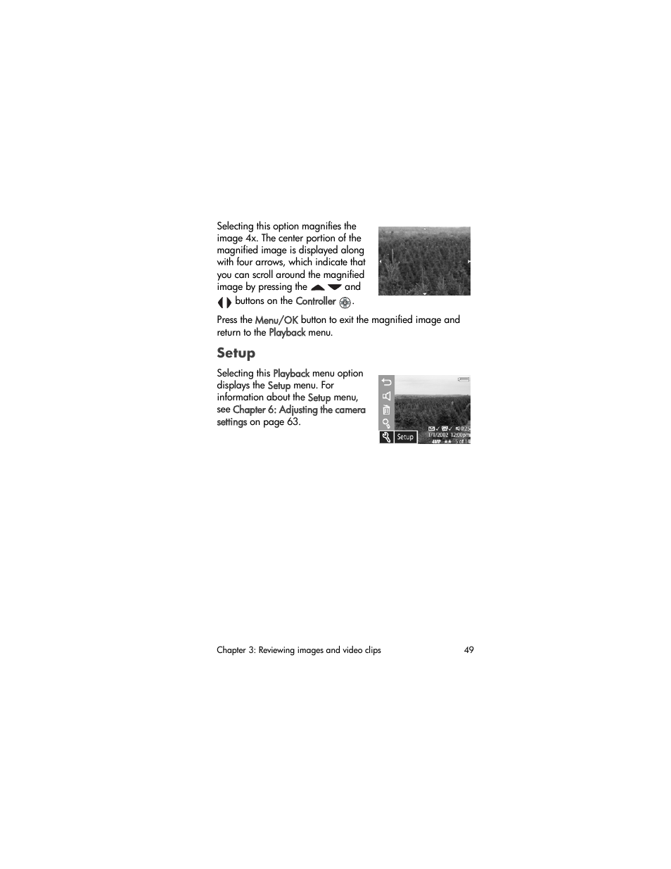 Setup | HP PhotoSmart 850 User Manual | Page 49 / 112