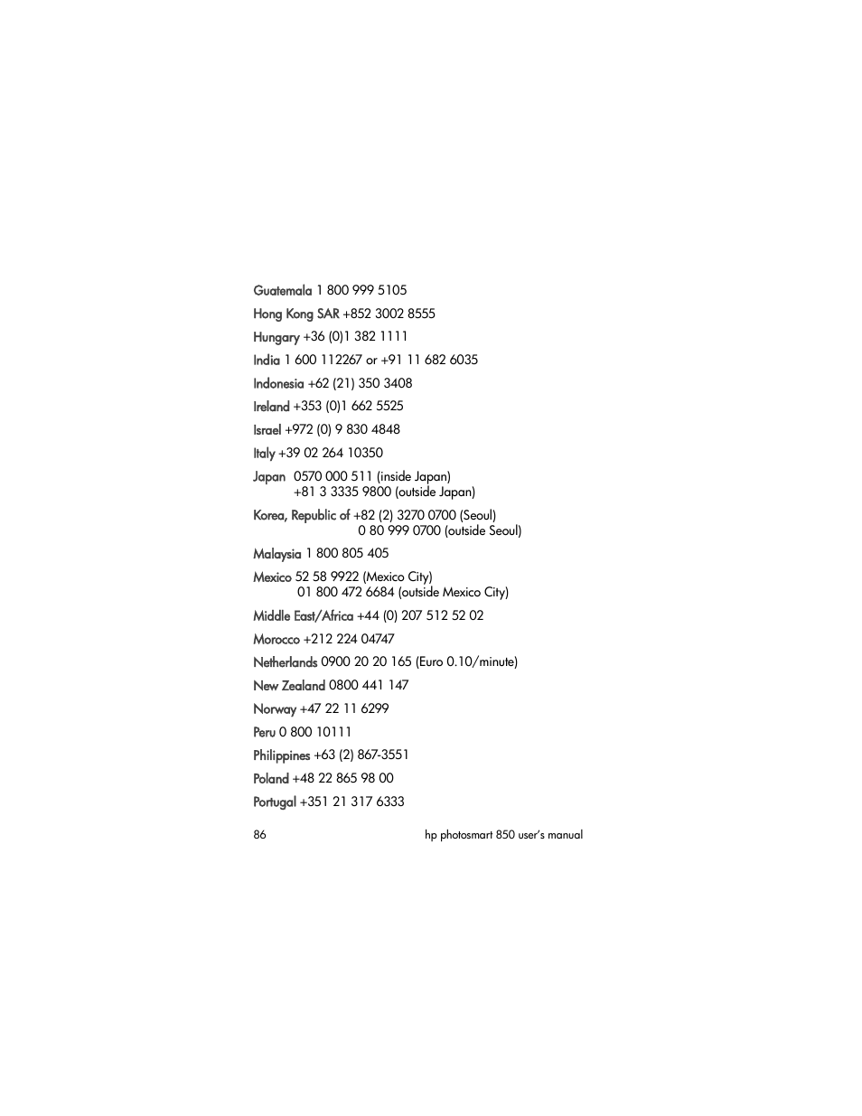 HP PhotoSmart 850 User Manual | Page 86 / 112