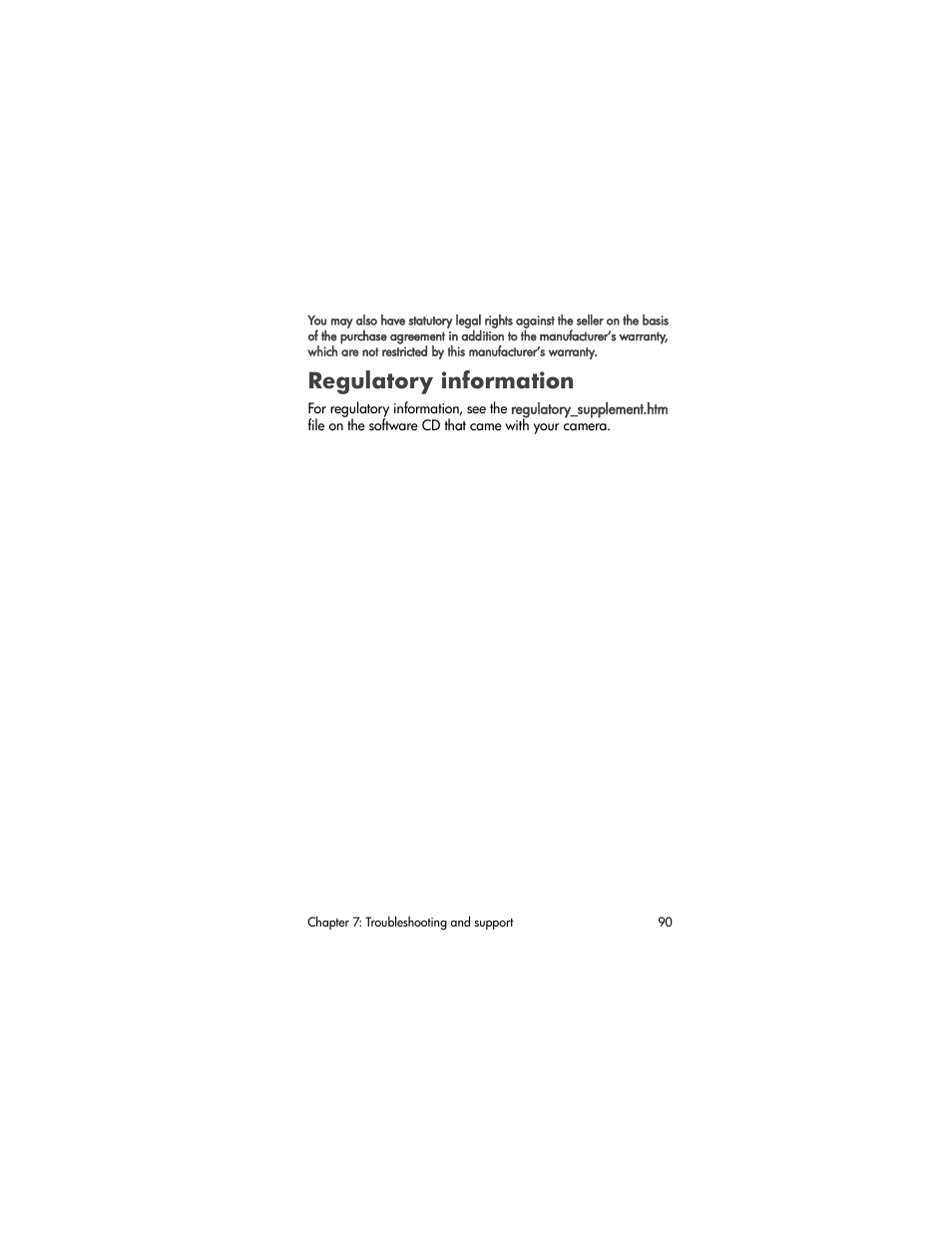 Regulatory information | HP PhotoSmart 850 User Manual | Page 90 / 112