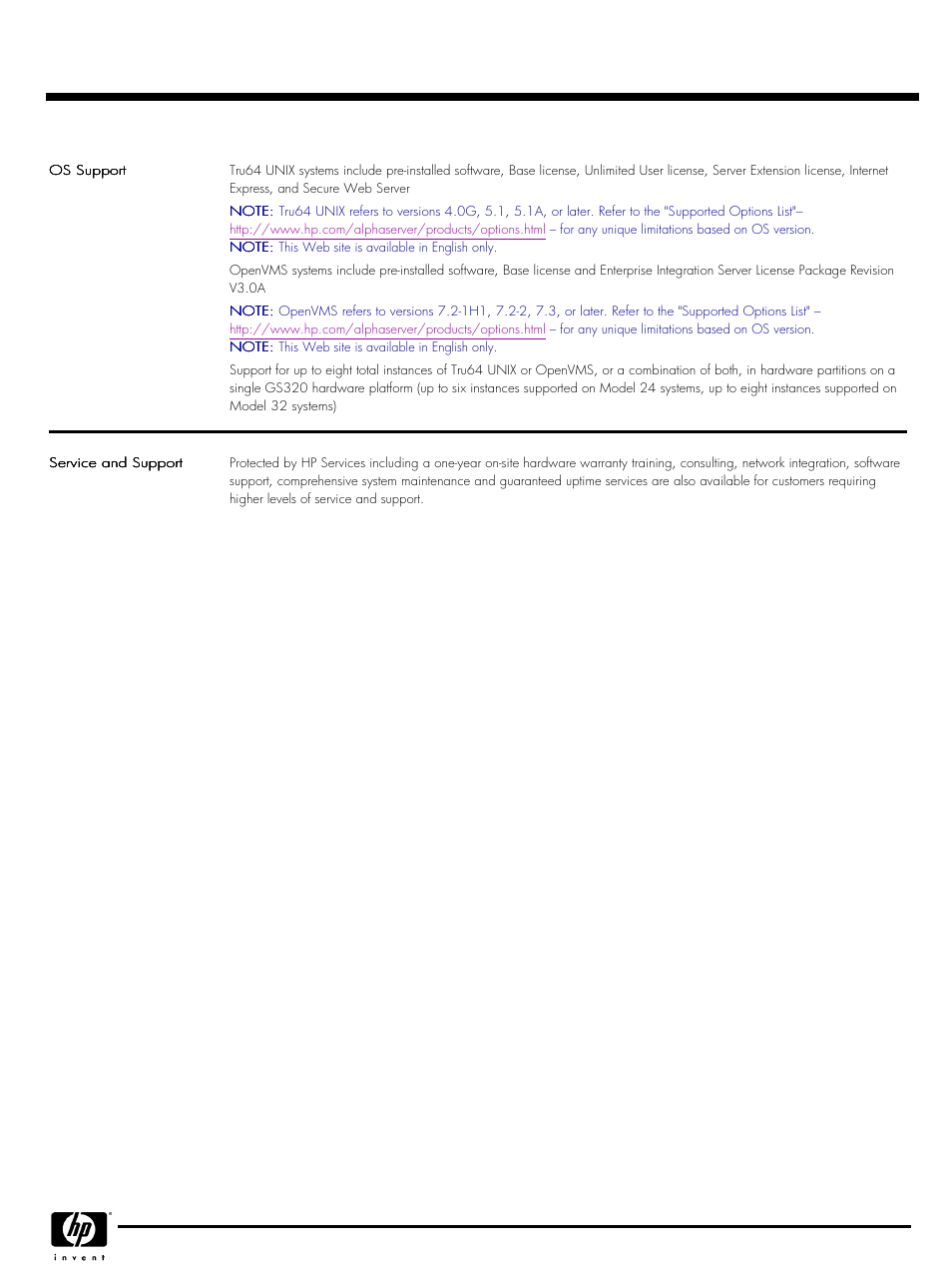 Quickspecs | HP QUICKSPECS GS320 User Manual | Page 4 / 44