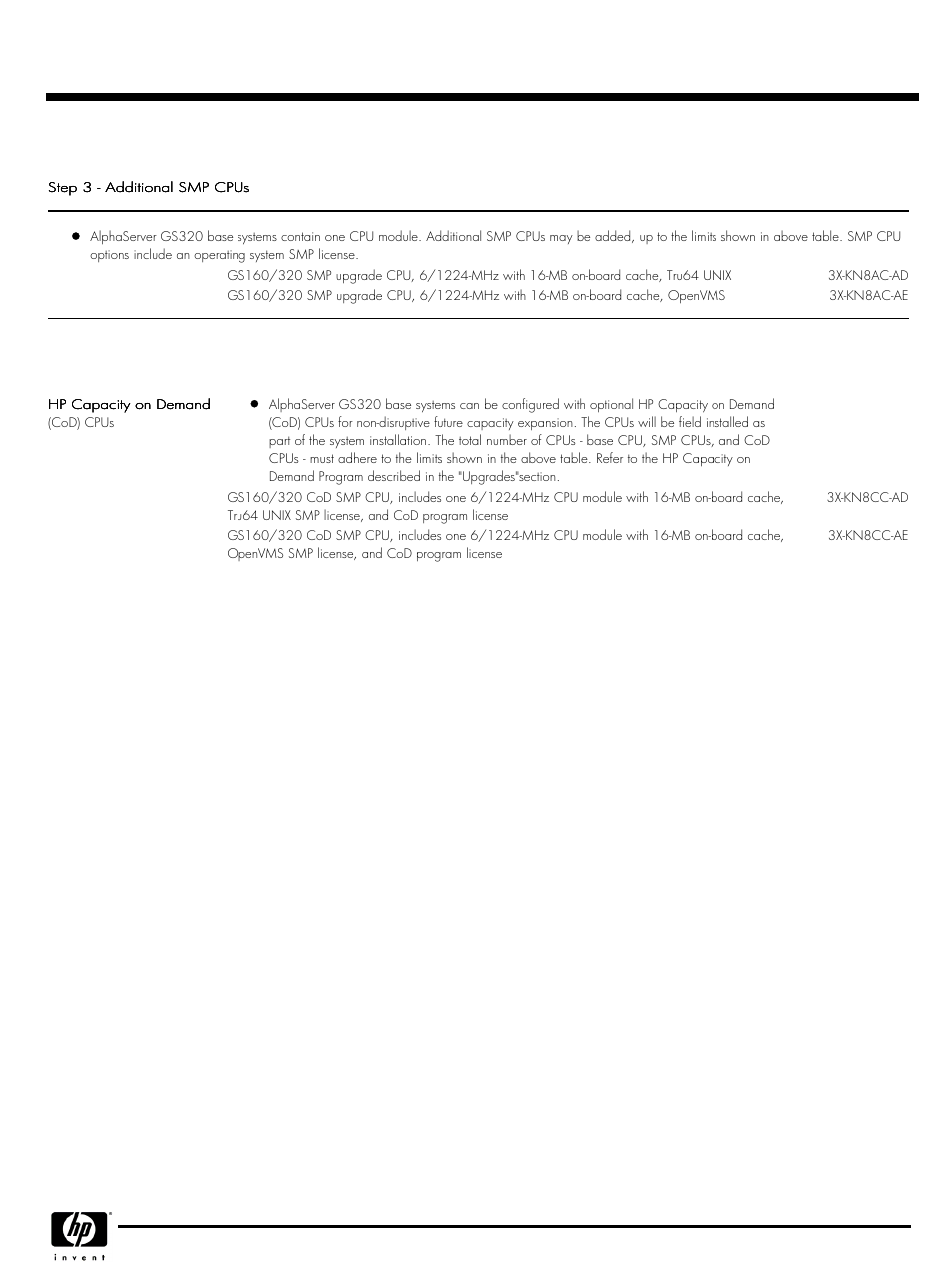 Quickspecs | HP QUICKSPECS GS320 User Manual | Page 7 / 44