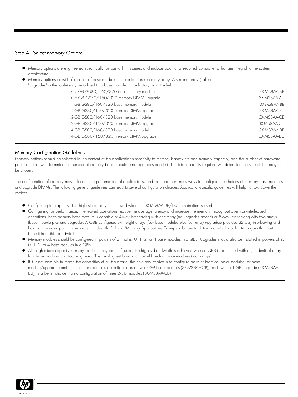 Options, Quickspecs | HP QUICKSPECS GS320 User Manual | Page 8 / 44