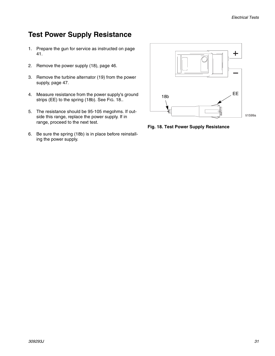 Test power supply resistance | HP GRACO OR PRO TI1681A User Manual | Page 31 / 70