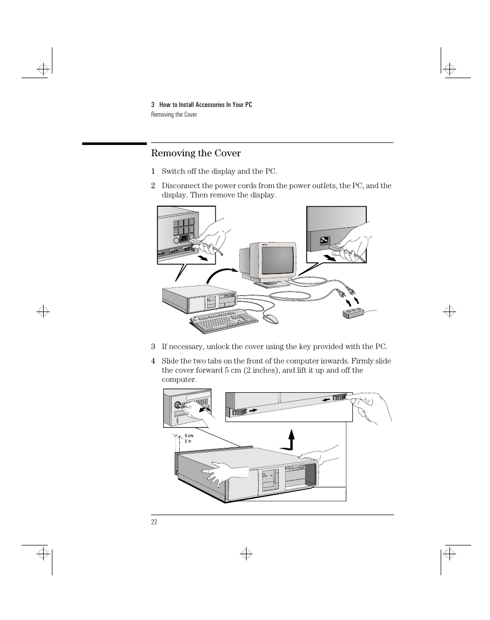 Removing the cover | HP 5/xx Series 4 User Manual | Page 34 / 140