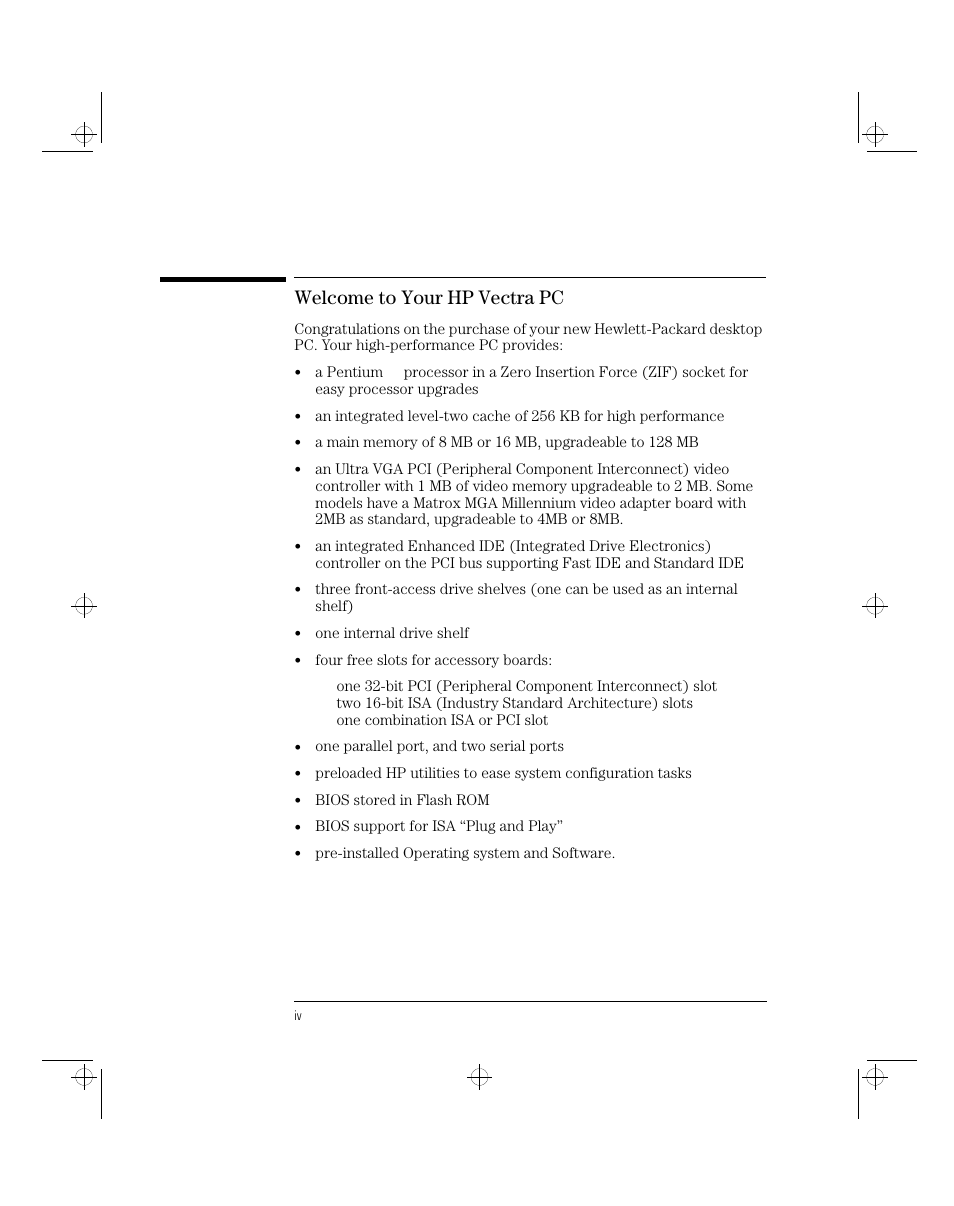 Welcome to your hp vectra pc | HP 5/xx Series 4 User Manual | Page 4 / 140