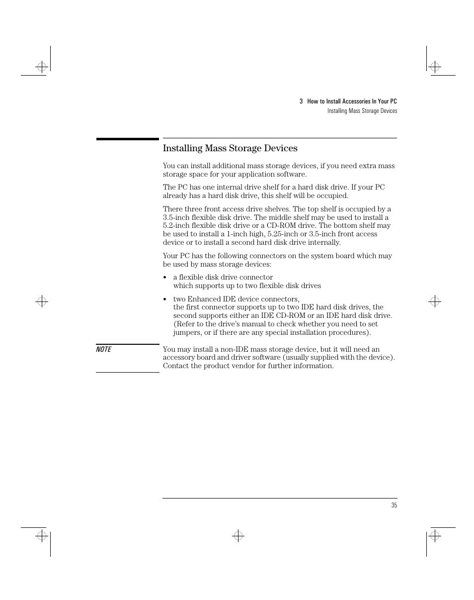 Installing mass storage devices | HP 5/xx Series 4 User Manual | Page 47 / 140