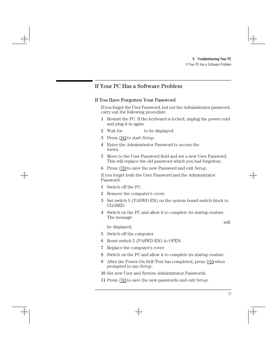 If your pc has a software problem | HP 5/xx Series 4 User Manual | Page 89 / 140