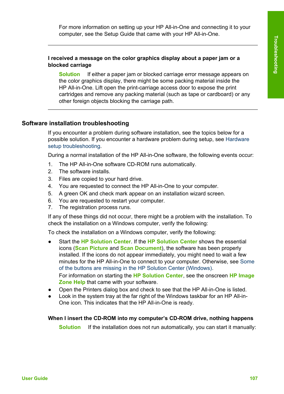 Software installation troubleshooting | HP 2570 User Manual | Page 110 / 142