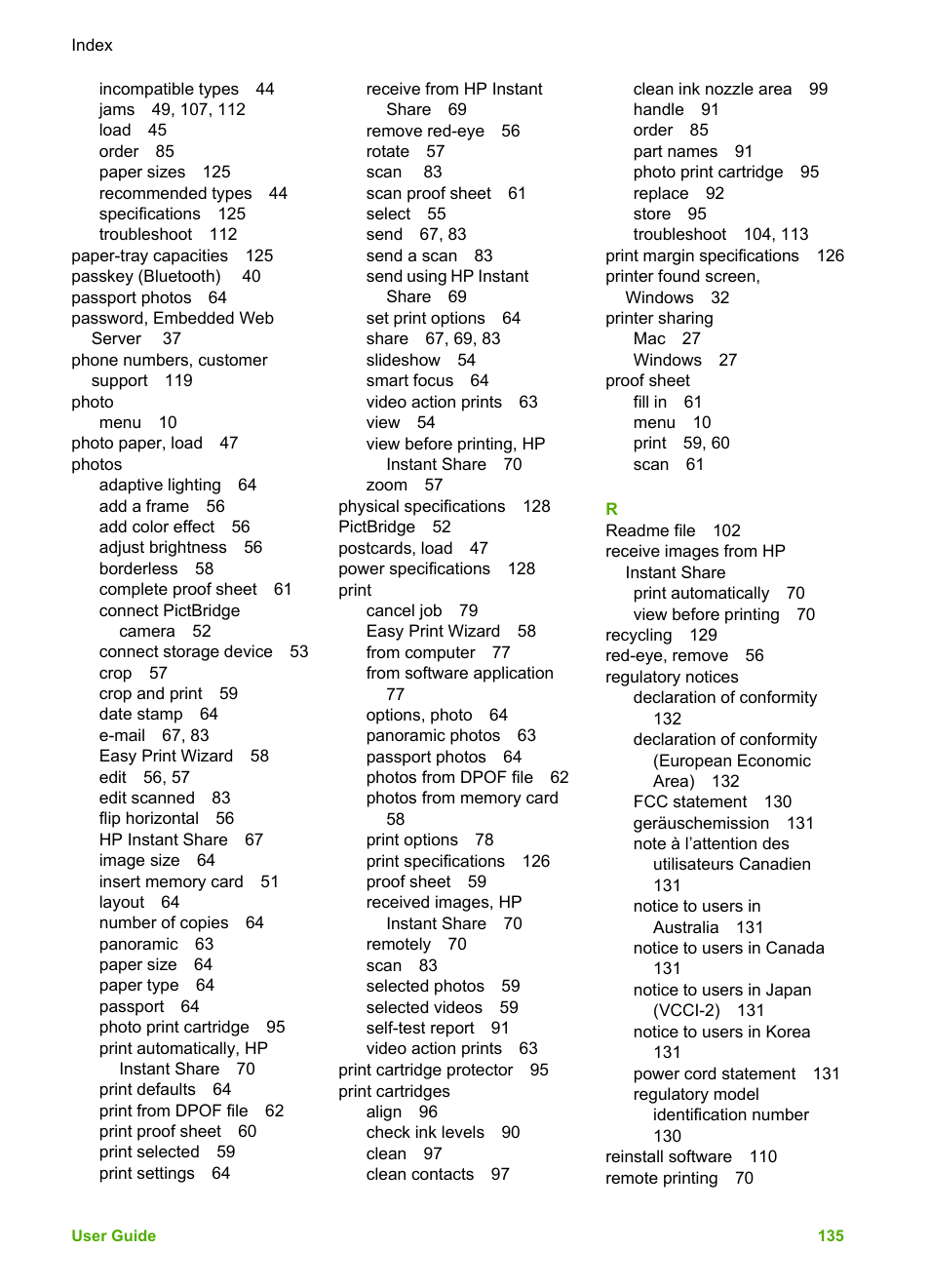 HP 2570 User Manual | Page 138 / 142