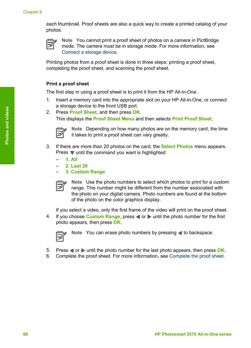 Print a proof sheet, Complete the proof sheet | HP 2570 User Manual | Page 63 / 142