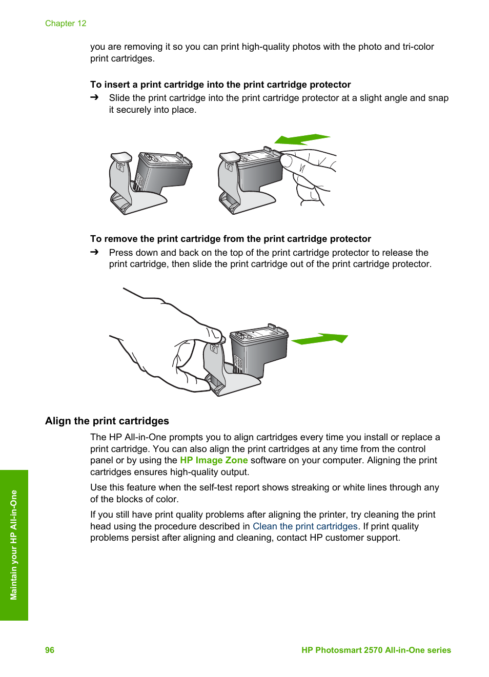 Align the print cartridges | HP 2570 User Manual | Page 99 / 142