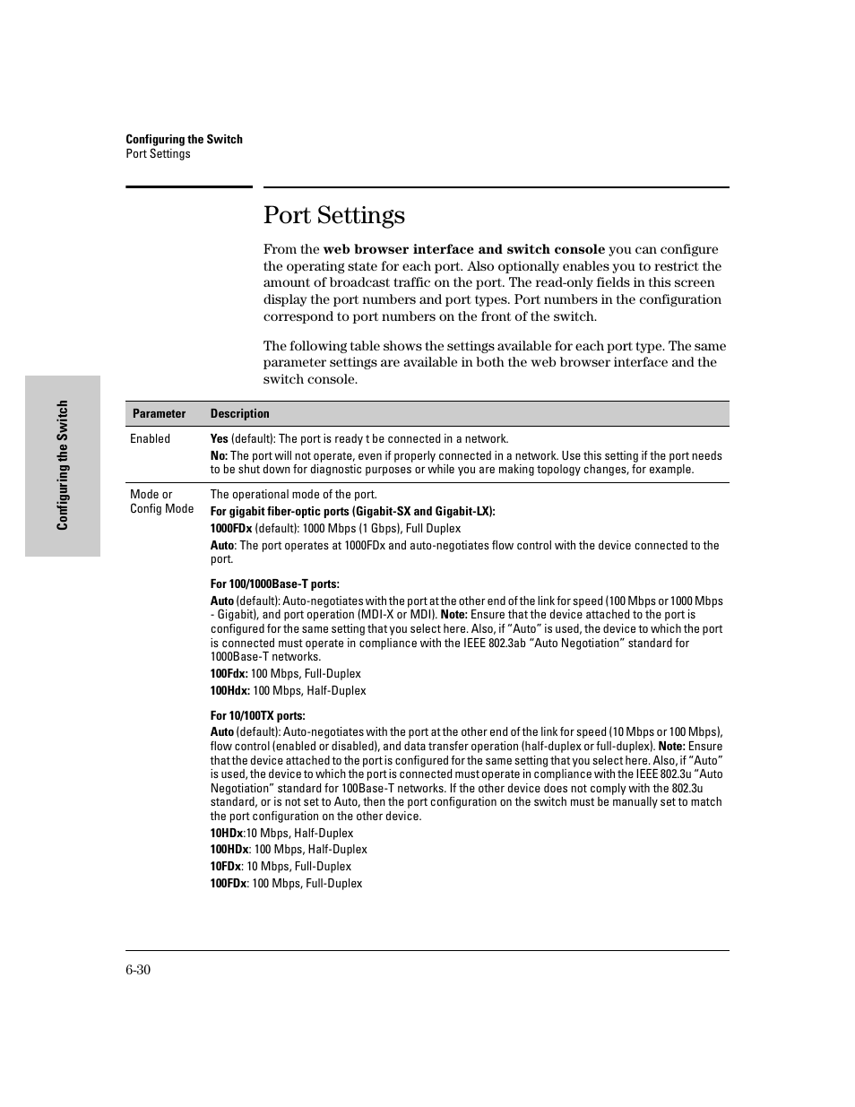 Port settings | HP 8000M User Manual | Page 106 / 304